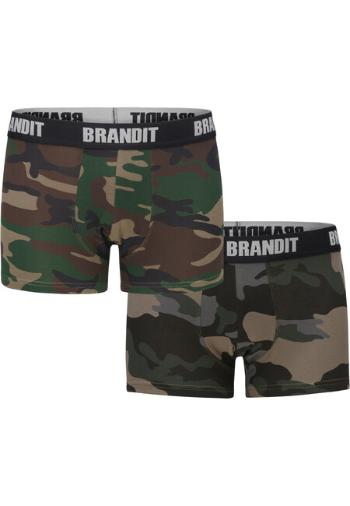 Brandit Boxershorts Logo 2er Pack woodland/darkcamo - XL