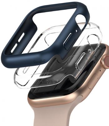 RINGKE SLIM 2x Ochranný obal Apple Watch6 / SE / 5 / 4 44mm priehľadný & tmavomodrý