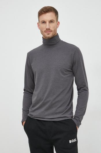 Tričko s dlhým rukávom Selected Homme pánske, šedá farba, melanžové