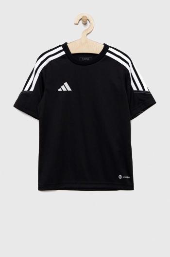 Detské tričko adidas Performance TIRO čierna farba, jednofarebné