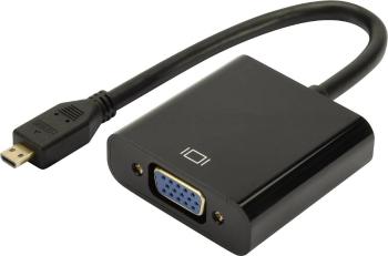 Digitus DA-70460 HDMI / VGA adaptér [1x HDMI zástrčka D Micro - 1x VGA zásuvka, jack zásuvka 3,5 mm] čierna  10.00 cm