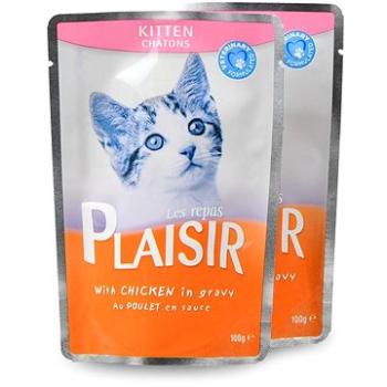 Plaisir Cat kapsička kitten kuracie v omáčke 22× 100 g (8595657301041)