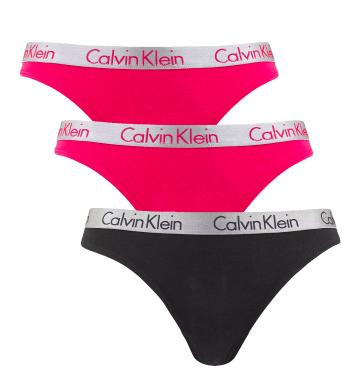 CALVIN KLEIN - tangá 3PACK radiant cotton rose shine color - limitovaná edícia-M