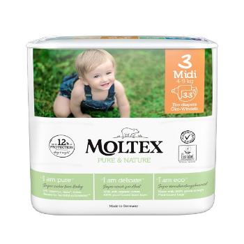 MOLTEX Plenky Pure & Nature Midi 4-9 kg 33 ks