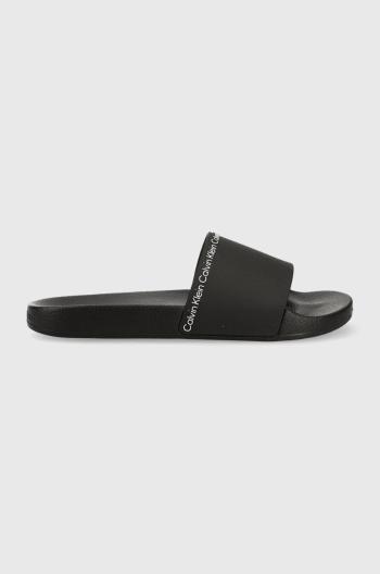 Šľapky Calvin Klein RUBBER POOL SLIDE dámske, čierna farba, HW0HW01526