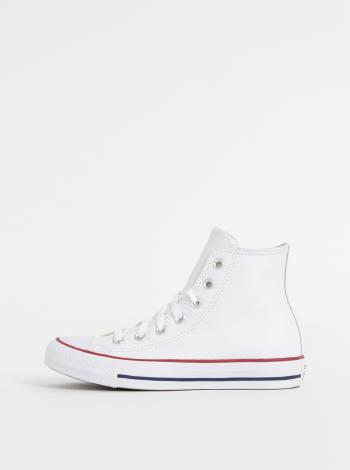 Biele kožené členkové tenisky Converse Chuck Taylor