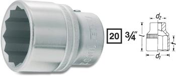 Hazet  1000AZ-1.3/4 vonkajší šesťhran zásuvka  1 3/4"    3/4" (20 mm)