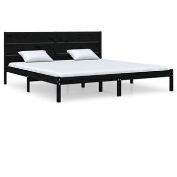 Rám postele čierny masívne drevo 180 × 200 cm Super King, 3104172