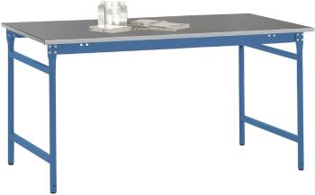 Manuflex BB3064.5007 Odkladací stolík BASIS stacionárny s plechovou doskou v žiarivo modrej RAL 5007, š xhxv: 1500 x 800