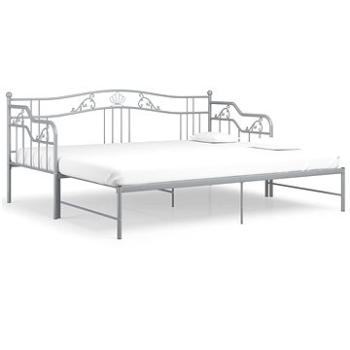 Shumee Rám vysúvacej postele/pohovky sivý kovový 90 × 200 cm, 324766