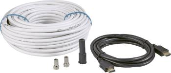 BKL Electronic SAT prepojovací kábel [1x F zástrčka, HDMI zástrčka - 1x F zástrčka, HDMI zástrčka] 25.00 m 90 dB  čierna