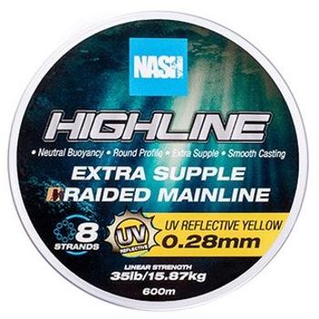 Nash splietaná šnúra highline extra supple braid uv yellow 600 m - 0,28 mm 15,87 kg