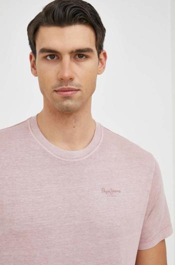 Bavlnené tričko Pepe Jeans Jacko ružová farba, melanžové