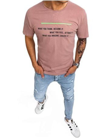 Ružové pánske tričko s nápisom na hrudi vel. XL