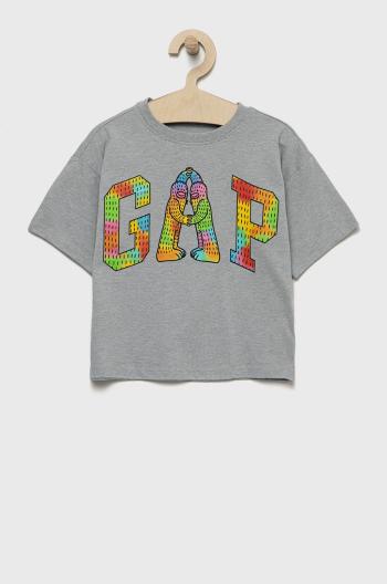 Detské tričko GAP šedá farba, s potlačou