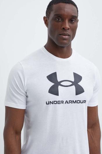 Tričko Under Armour pánsky, biela farba, s potlačou