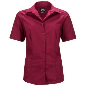 James & Nicholson Dámska košeľa s krátkym rukávom JN643 - Vínová | XS