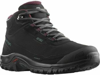 Salomon Dámske outdoorové topánky Shelter CSWP W Black/Ebony/Wine Tasting 36 2/3