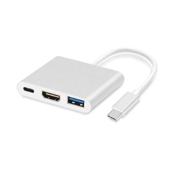 MG adaptér USB-C - HDMI 4K / USB / USB-C 0.25m, biely