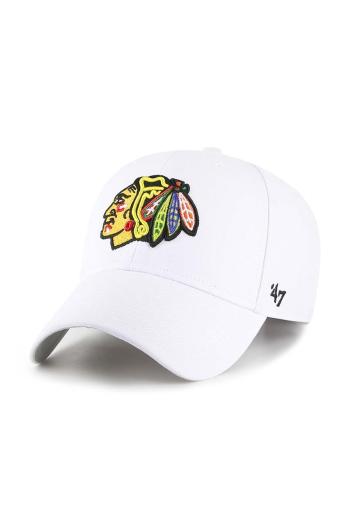 Šiltovka 47brand NHL Chicago Blackhawks biela farba, s nášivkou