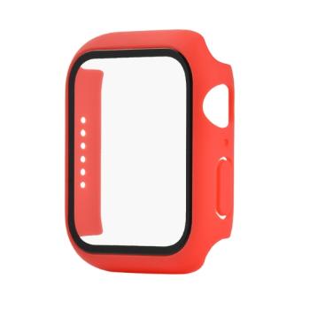 Plastový kryt s ochranným sklom pre Apple Watch6 / SE / 5 / 4 (44mm) červený