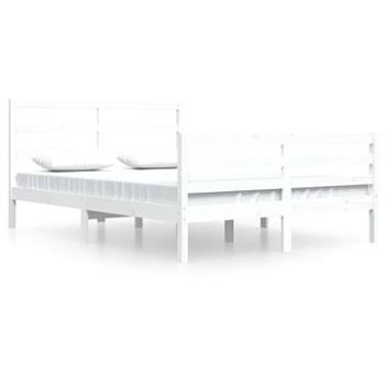 Rám postele biely masívna borovica 160 × 200 cm, 3105017
