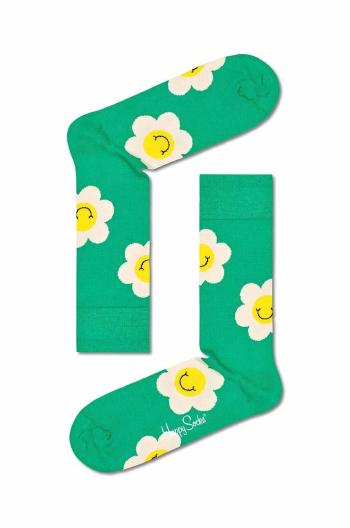 Ponožky Happy Socks Green Smiley Daisy zelená farba