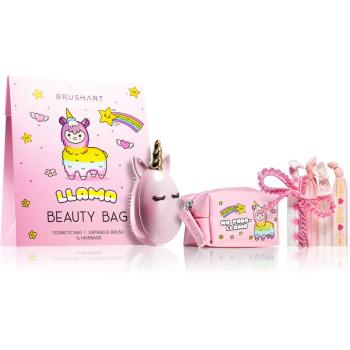 BrushArt KIDS Llama beauty bag darčeková sada Llama beauty bag pink(pre deti)