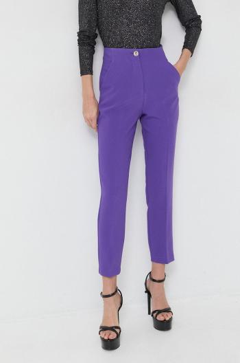 Nohavice Morgan dámske, fialová farba, priliehavé, vysoký pás