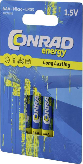 Conrad energy LR03 mikrotužková batérie typu AAA  alkalicko-mangánová 1300 mAh 1.5 V 4 ks