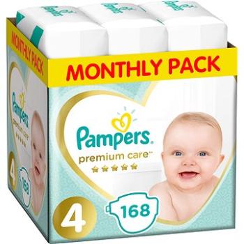 PAMPERS Premium Care veľkosť 4 Maxi (168 ks) – mesačné balenie (8001090379511)