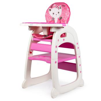 Jedálný stolička 2v1 - ružová Kitten