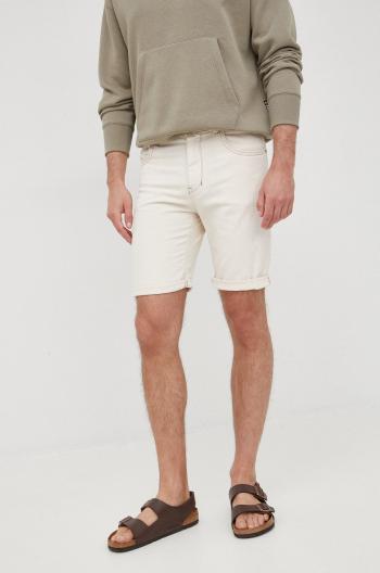 Rifľové krátke nohavice Sisley pánske, béžová farba,