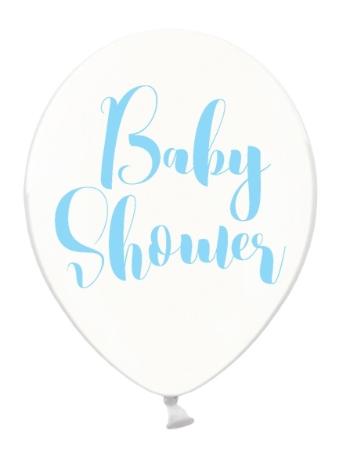 PartyDeco Balónik priesvitný Baby shower - modrý
