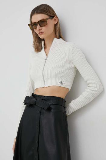 Bavlnený kardigán Calvin Klein Jeans dámsky, béžová farba