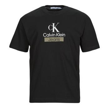 Calvin Klein Jeans  Tričká s krátkym rukávom STACKED ARCHIVAL TEE  Čierna