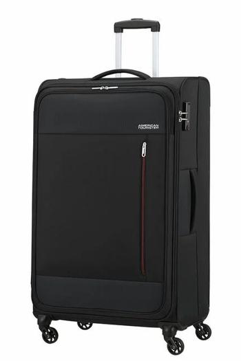 American Tourister Látkový cestovní kufr Heat Wave L 92 l - černá