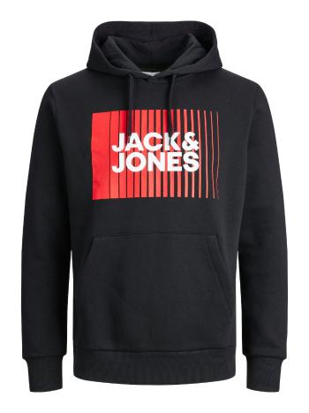 Jack&Jones Pánska mikina JJECORP Standard Fit 12233599 Black logo red L