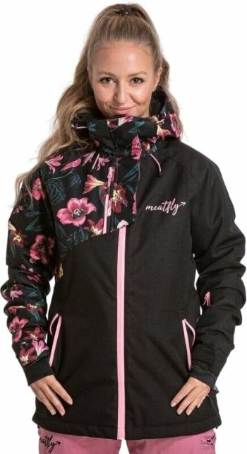 Meatfly Deborah SNB & Ski Jacket Hibiscus Black S Lyžiarska bunda