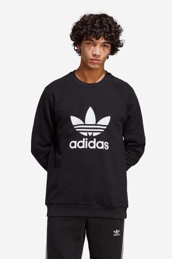 Bavlnená mikina adidas Originals Adicolor Classics Trefoil Crewneck IA4854-black, pánska, čierna farba, vzorovaná