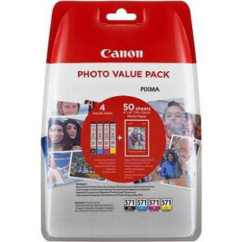 Canon CLI-571 multipack + fotopapier PP-201 (0386C006)