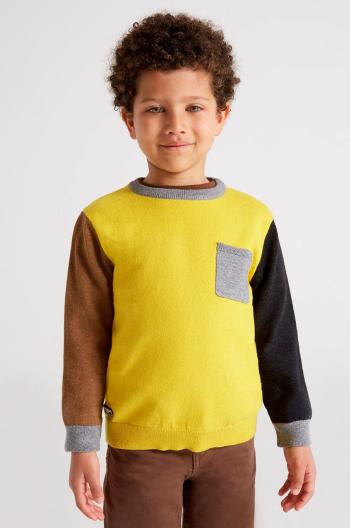 Detský sveter Mayoral žltá farba, tenký