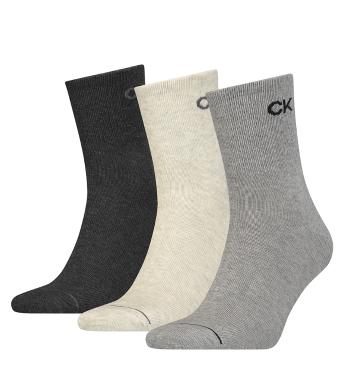 CALVIN KLEIN - 3PACK CK Nick gray melange quarter ponožky s logom-UNI