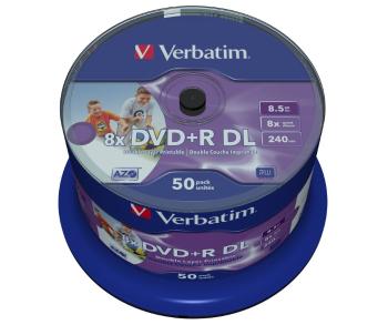 DVD+R Verbatim 8,5 GB (240min) DL 8x Printable 50-cake