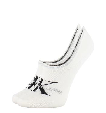 CALVIN KLEIN - CK jeans monogram biele dámske neviditeľné ponožky-UNI