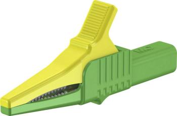 Stäubli XKK-1001 bezpečnostná krokosvorka  CAT II zelená, žltá