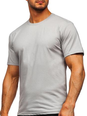 Sivé pánske tričko bez potlače Bolf 192397