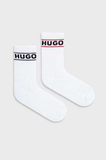 Ponožky HUGO dámske, biela farba