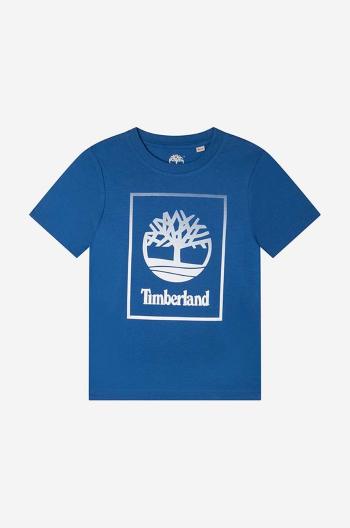 Detské bavlnené tričko Timberland Short Sleeves Tee-shirt tmavomodrá farba, s potlačou