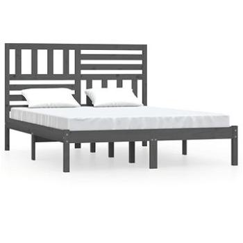 Rám postele sivý masívna borovica 150 × 200 cm King Size, 3101030